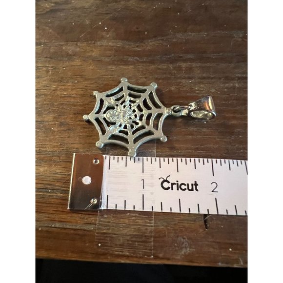 House of Morgan Spiderweb Slider Pewter Silver Pendant - Picture 10 of 10